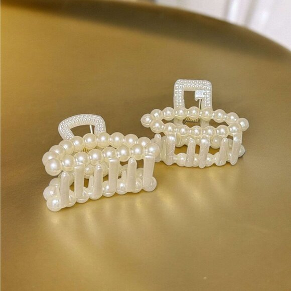 MINI FAUX PEARL CLAW CLIP DUOS (OVAL PACK) - Picture 3 of 5